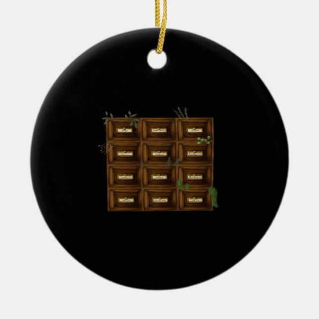 Whimsigoth Apothecary Drawers Keramik Ornament (Vorne)