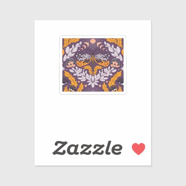 Whimsigoth Butterfly Florals - Lila, Lavender An Aufkleber (Blatt)