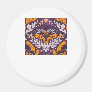 Whimsigoth Butterfly Florals - Lila, Lavender An Magnet