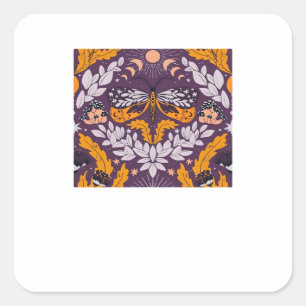 Whimsigoth Butterfly Florals - Lila, Lavender An Quadratischer Aufkleber