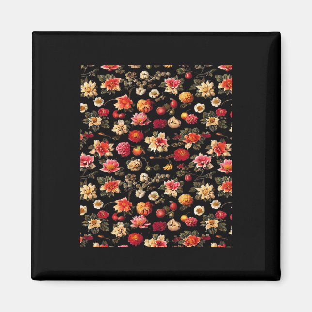 Whimsigoth Chintz Vintages Ölgemälde Magnet (Vorne)