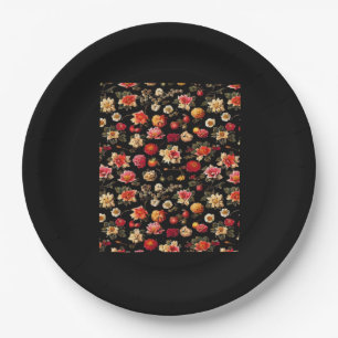 Whimsigoth Chintz Vintages Ölgemälde Pappteller