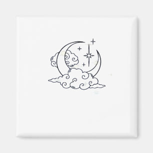 Whimsigoth Clouds Moon Witchy Classic Magnet
