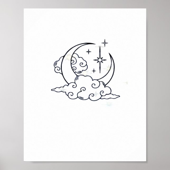 Whimsigoth Clouds Moon Witchy Classic Poster (Vorne)