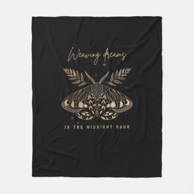 Whimsigoth Cotattcore Goblincore Mystical Motion G Fleecedecke (Vorderseite)