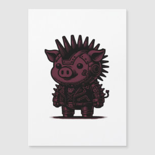 Whimsigoth-Cyborg-Faultier, klassisches Vintage-Ar Magnetkarte