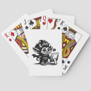 Whimsigoth Cyborg Internet Troll Vintage Art Desig Spielkarten