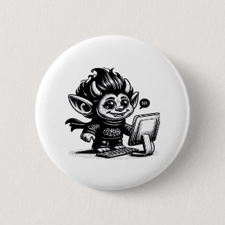 Whimsigoth Cyborg Internet Troll Vintages Design Button