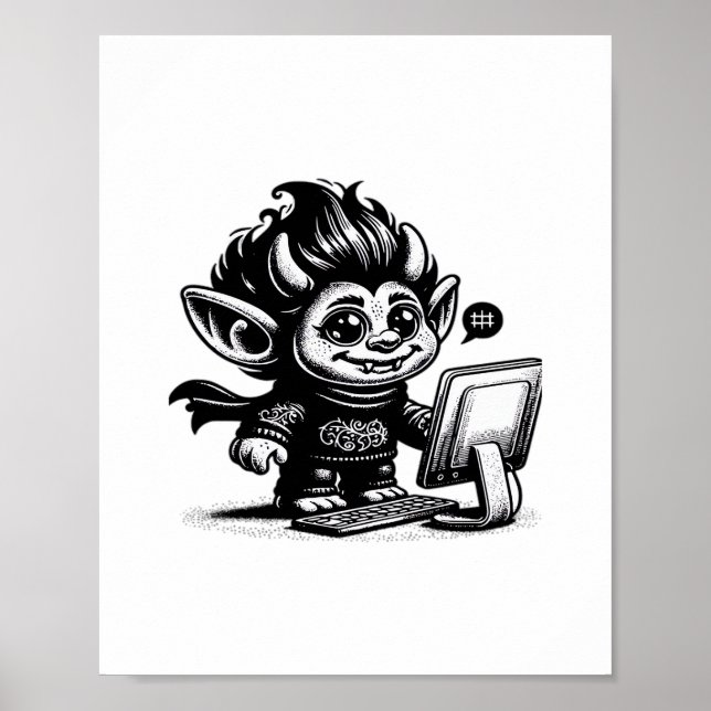Whimsigoth Cyborg Internet Troll Vintages Design Poster (Vorne)