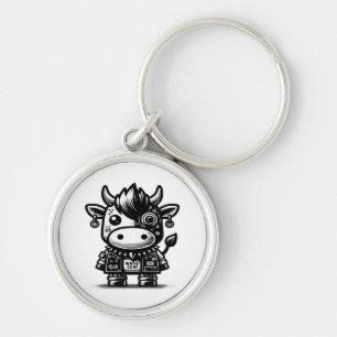Whimsigoth Cyborg-Kuh Vintage Art Design Klassiker Schlüsselanhänger