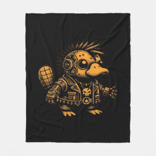 Whimsigoth Cyborg Platypus Vintages Kunstdesign Fleecedecke