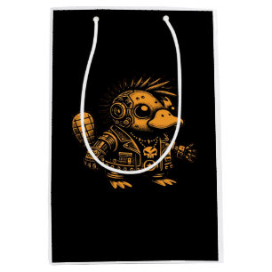 Whimsigoth Cyborg Platypus Vintages Kunstdesign Mittlere Geschenktüte