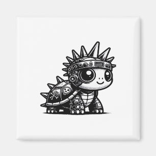Whimsigoth Cyborg-Schildkröte Vintage Art Design K Magnet