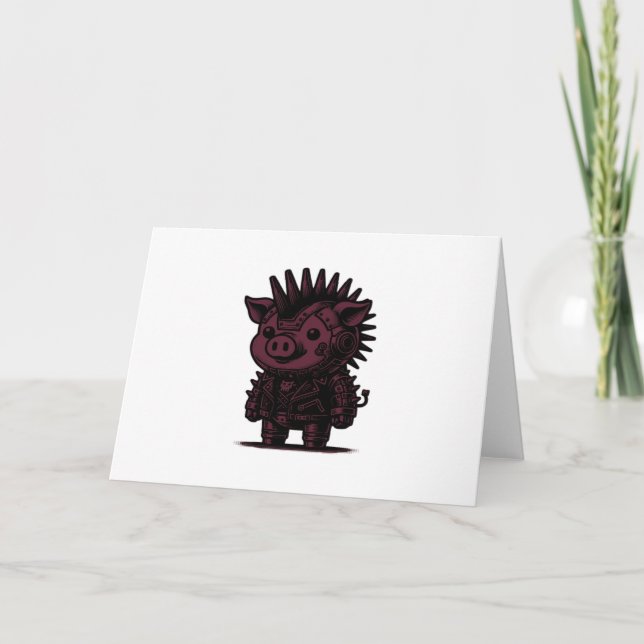 Whimsigoth Cyborg Sloth Vintag Art Design Classic Karte (Vorderseite)