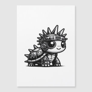 Whimsigoth Cyborg Turtle Vintag Art Design Klasse Magnetkarte