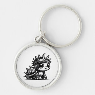 Whimsigoth Cyborg Turtle Vintag Art Design Klasse Schlüsselanhänger