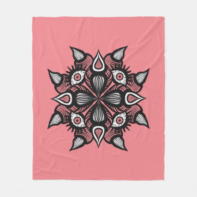Whimsigoth Demon Monster Pastellrosa Horror Fleecedecke (Vorderseite)