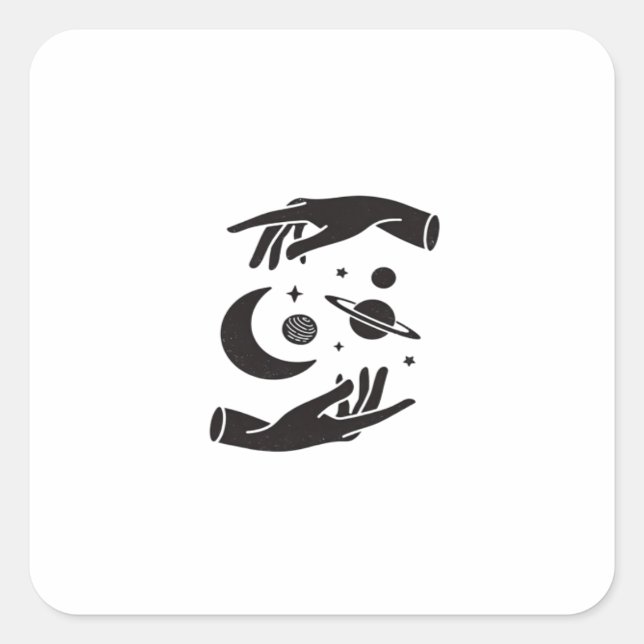 Whimsigoth Design Quadratischer Aufkleber (Vorderseite)