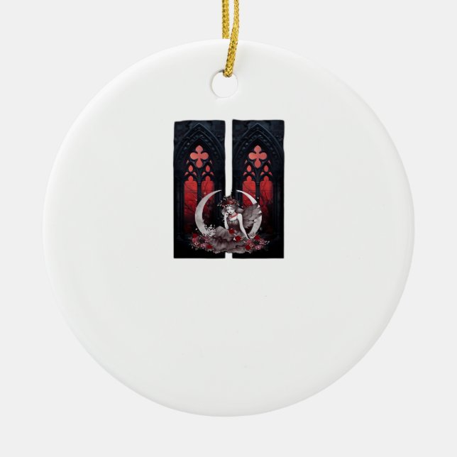 Whimsigoth Fairy Gothic Style Classic Keramik Ornament (Vorne)