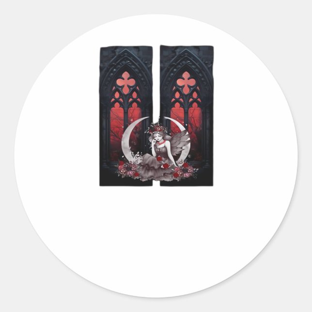 Whimsigoth Fairy Gothic Style Classic Runder Aufkleber (Vorderseite)