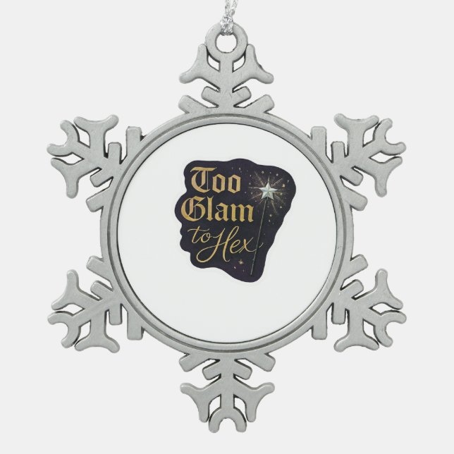 Whimsigoth Fantasy Mystical Forests, Moons & Magic Schneeflocken Zinn-Ornament (Vorderseite)