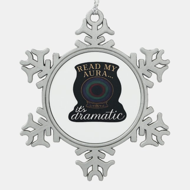 Whimsigoth Fantasy - Mystische Wälder, Monde & Mag Schneeflocken Zinn-Ornament (Vorderseite)