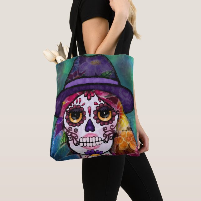 Whimsigoth Florale Hippie-Psychedelische Schädelku (Von Nahem)