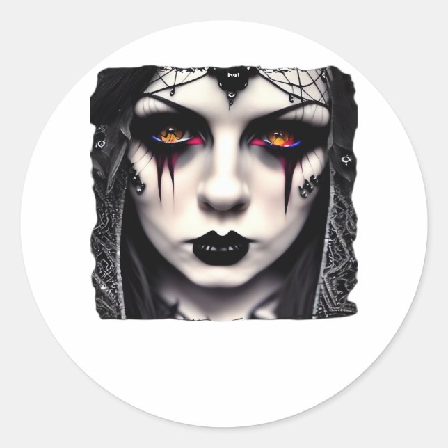 Whimsigoth Funny Classic Runder Aufkleber (Vorderseite)