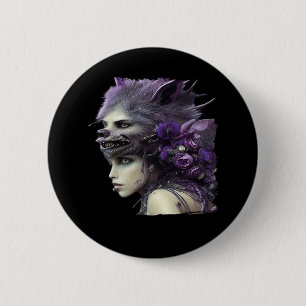 Whimsigoth Funny Design für Halloween Button