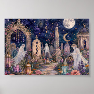 Whimsigoth Geister Garten Friedhof Himmelshexe Poster