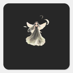 Whimsigoth Girl Dark Fairy Ästhetik mit Vibes Cl Quadratischer Aufkleber
