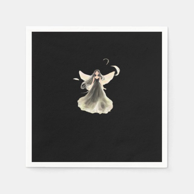 Whimsigoth Girl Dark Fairy Ästhetik mit Vibes Cl Serviette (Vorderseite)