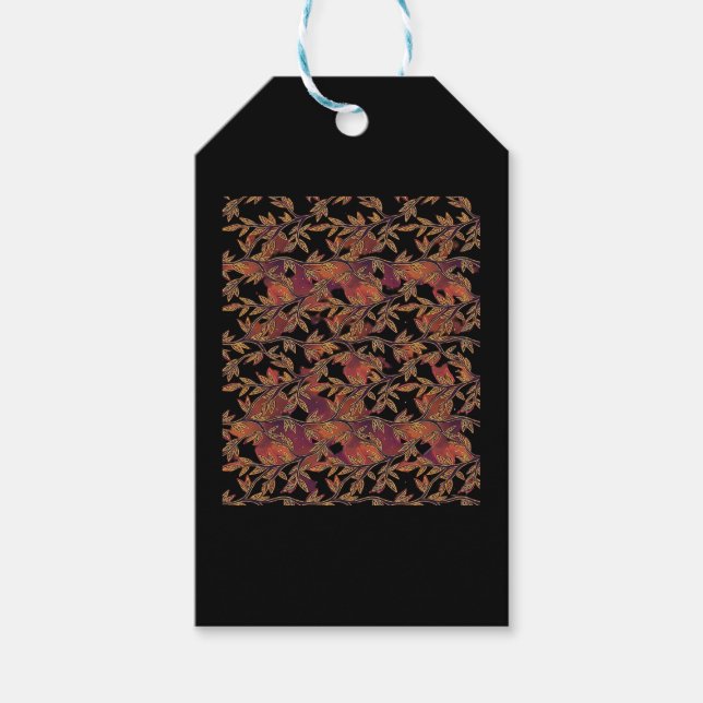 Whimsigoth Golden Vinework Grafische Geschenkanhänger (Vorderseite)