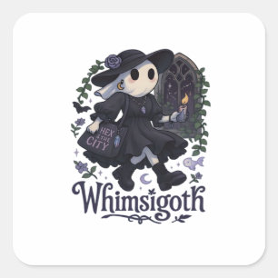 Whimsigoth mit City Classic – Städtische Magie tri Quadratischer Aufkleber