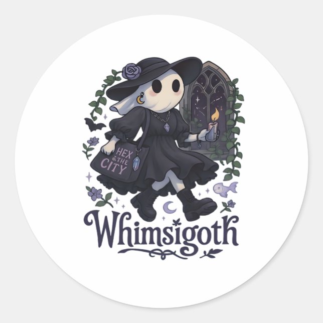 Whimsigoth mit City Classic - Stadtmagie trifft au Runder Aufkleber (Vorderseite)