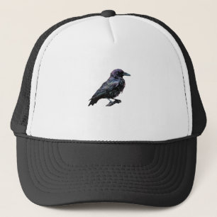 Whimsigoth Moody Floral Grungy Corvus, Raven, Crow Truckerkappe
