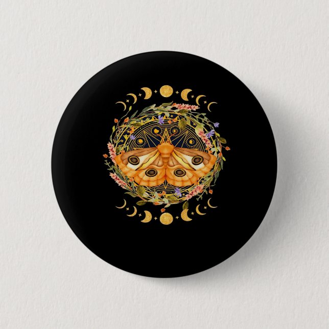 Whimsigoth Moth Classic Button (Vorderseite)
