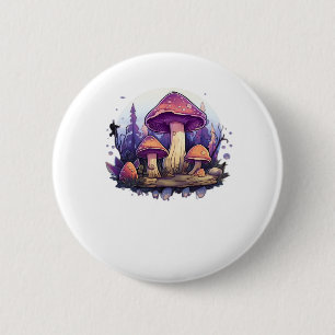 Whimsigoth Mushrooms und Crystals Classic Button