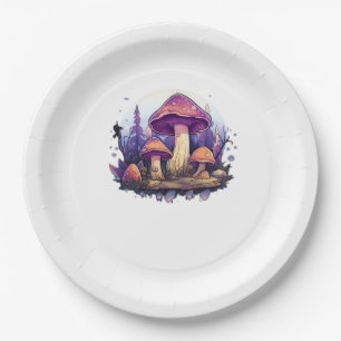 Whimsigoth Mushrooms und Crystals Classic Pappteller