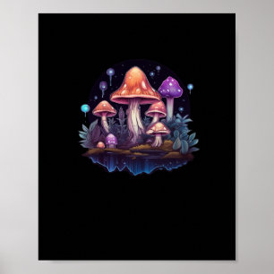 Whimsigoth Mushrooms und Kristalle Poster