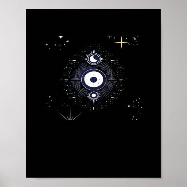 Whimsigoth Night Sky Sun Moon Poster (Vorne)