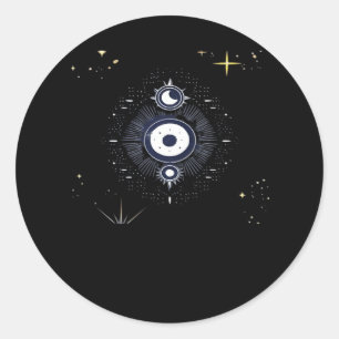Whimsigoth Night Sky Sun Moon Runder Aufkleber