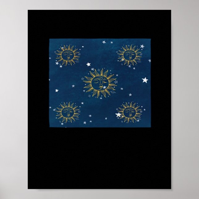 Whimsigoth Night Sky Sun Moon Witchy Classic Desig Poster (Vorne)