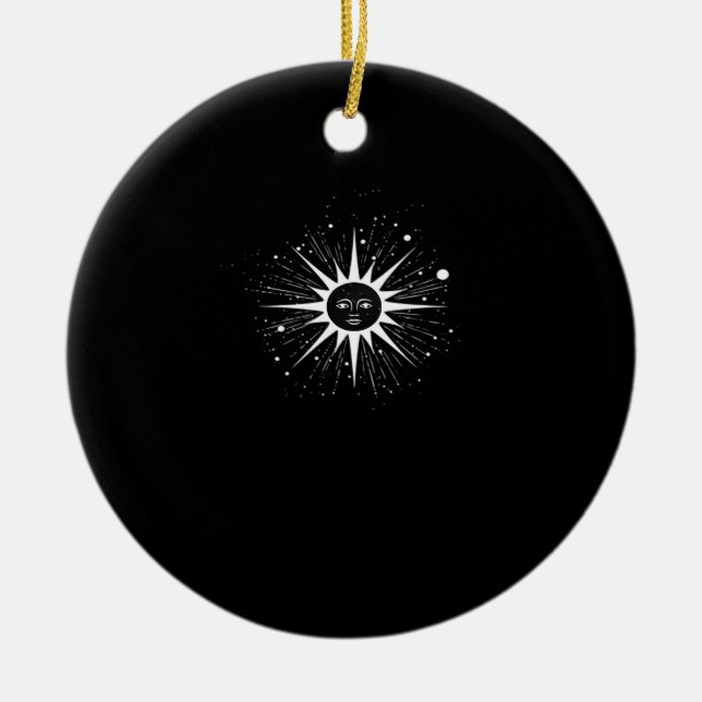 Whimsigoth Night Sky Sun Moon Witchy Classic Hallo Keramik Ornament (Vorne)