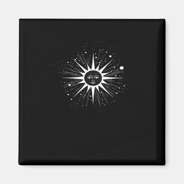 Whimsigoth Night Sky Sun Moon Witchy Classic Hallo Magnet (Vorne)