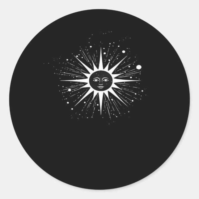 Whimsigoth Night Sky Sun Moon Witchy Classic Hallo Runder Aufkleber (Vorderseite)