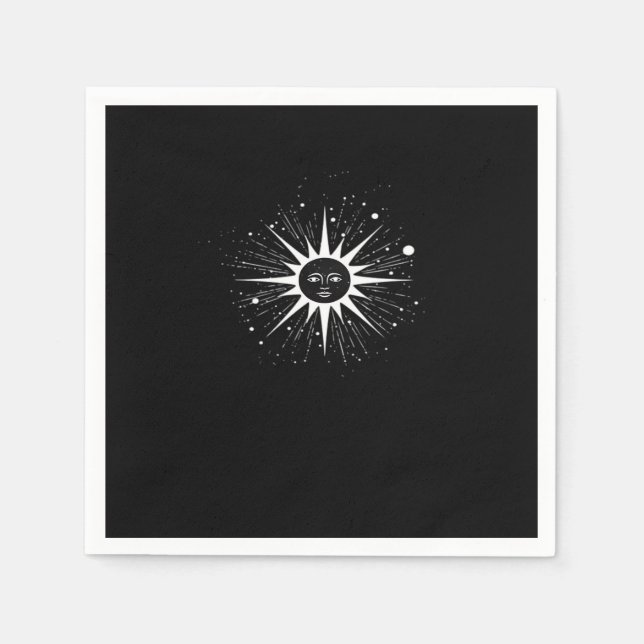 Whimsigoth Night Sky Sun Moon Witchy Classic Hallo Serviette (Vorderseite)