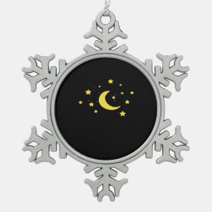 Whimsigoth Night Sky Sun Moon Witchy Schneeflocken Zinn-Ornament