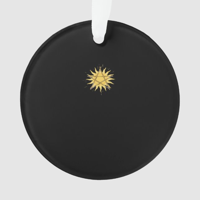 Whimsigoth Pentagram Sun Classic Ornament (Vorderseite)