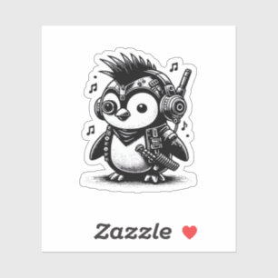 Whimsigoth Punkrock Weidcore Pinguin Vintage Kunst Aufkleber